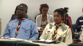 President Bouterse treedt voor het eerst officieel op als Chief Scout