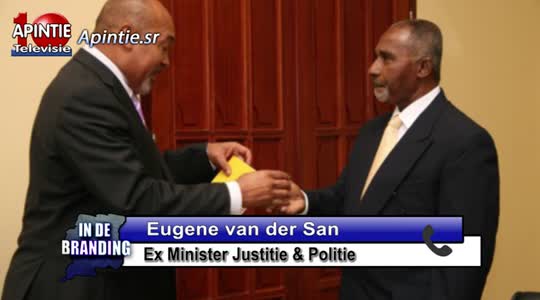 President bedankt Eugene van der San als minister van Justitie en Politie